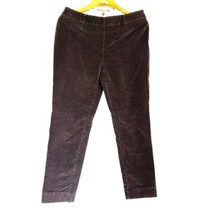 J. Jill Side Zip Stretch Corduroys Dark Brown Cropped Pant Sz: 10